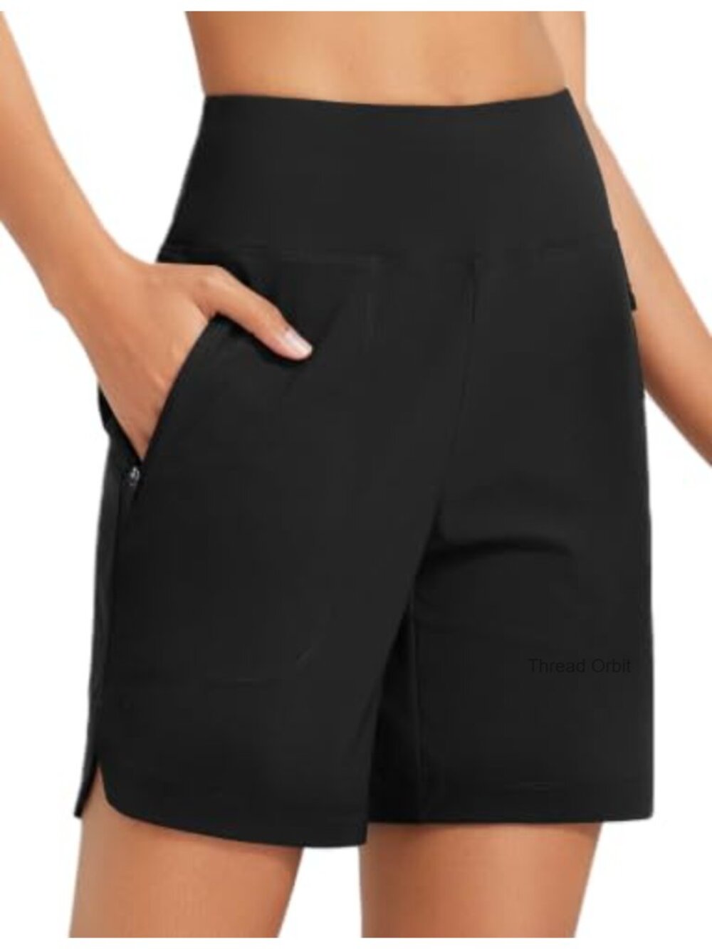 Women's High Waisted Swim Shorts with Quick Dry Pockets